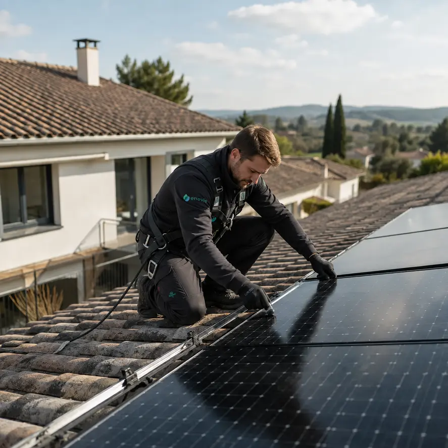 Installation de panneaux photovoltaïques sur une toiture